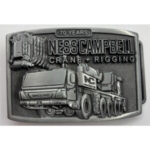 NessCampbell Crane & Rigging 70 Years Belt Buckle Since 1947 Towsley's USA